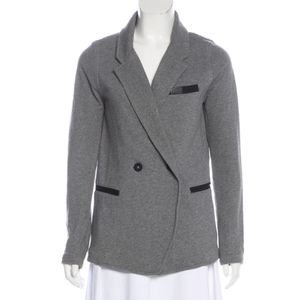 T by Alexander Wang Leather-Accented Knit Blazer